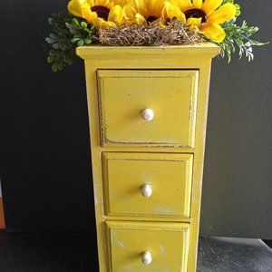 Distressed Sun Yellow Trinket Box